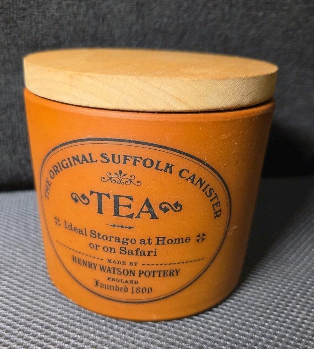 Henry Watson Pottery Tea Canister Terracotta 4 In Tall